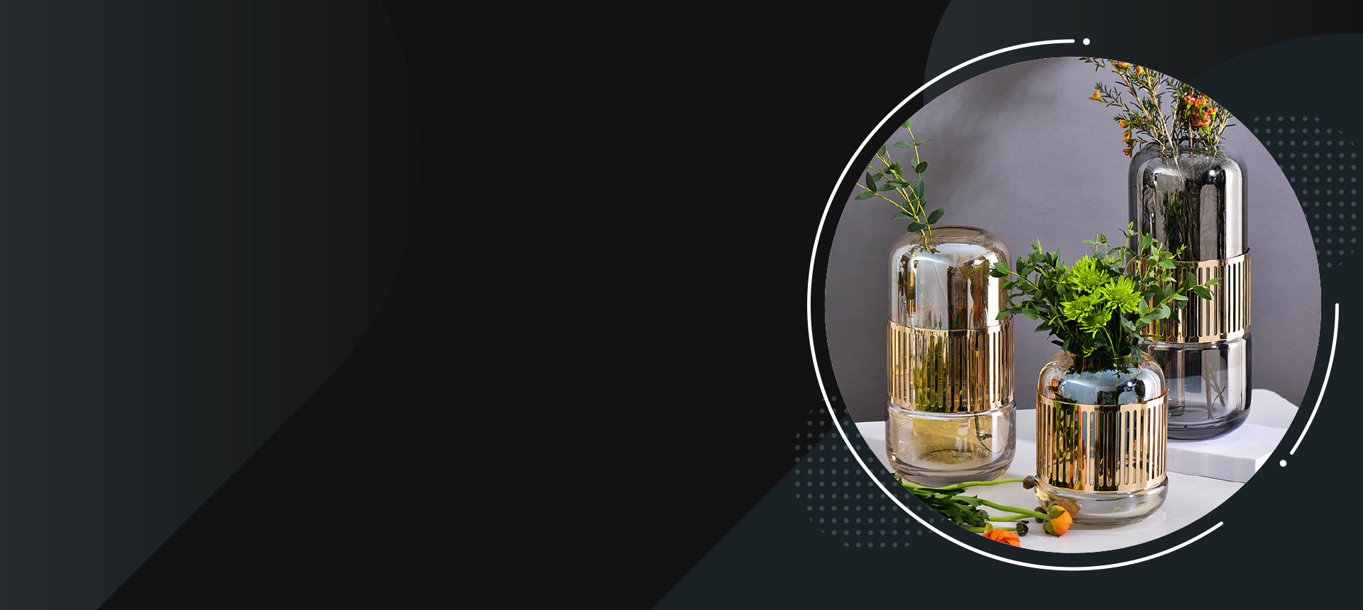 Modern iron glass vase for elegant home decor