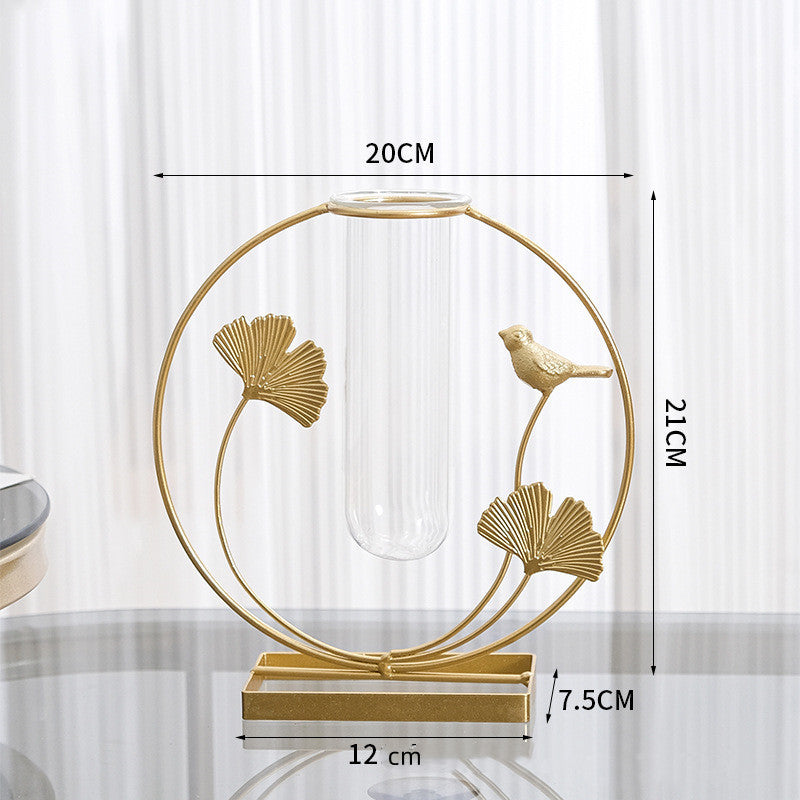 Creative Iron Glass Decoration Vase
