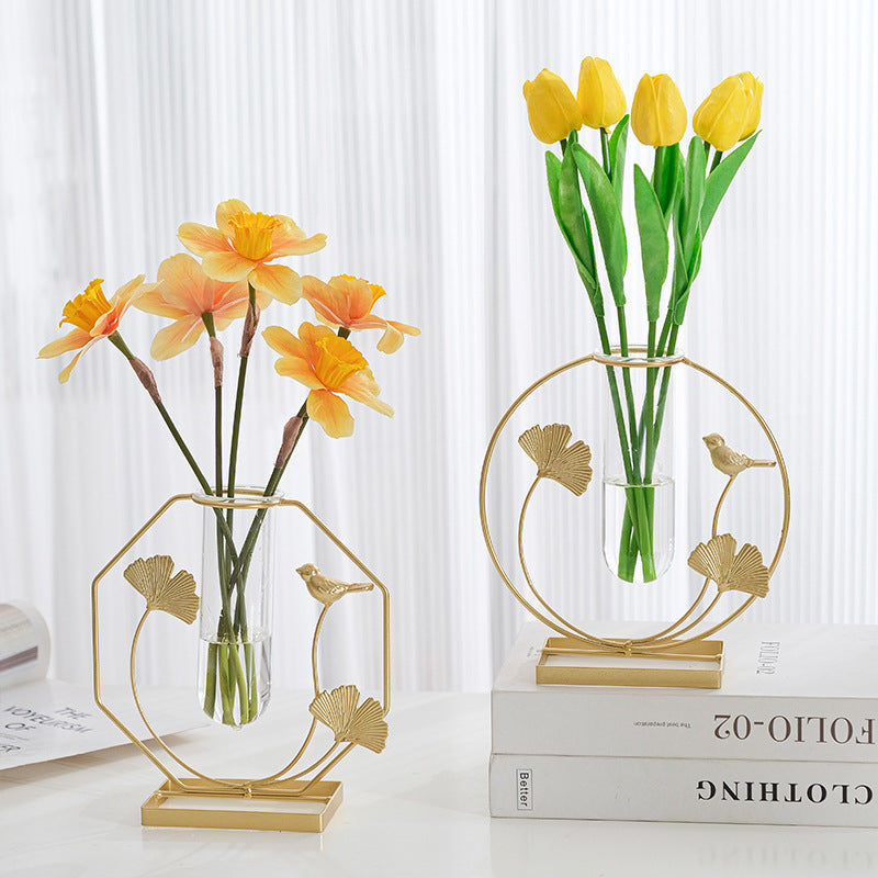 Creative Iron Glass Decoration Vase
