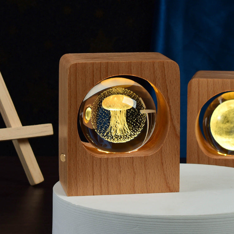 3D Laser Engraving Crystal Ball Night Light