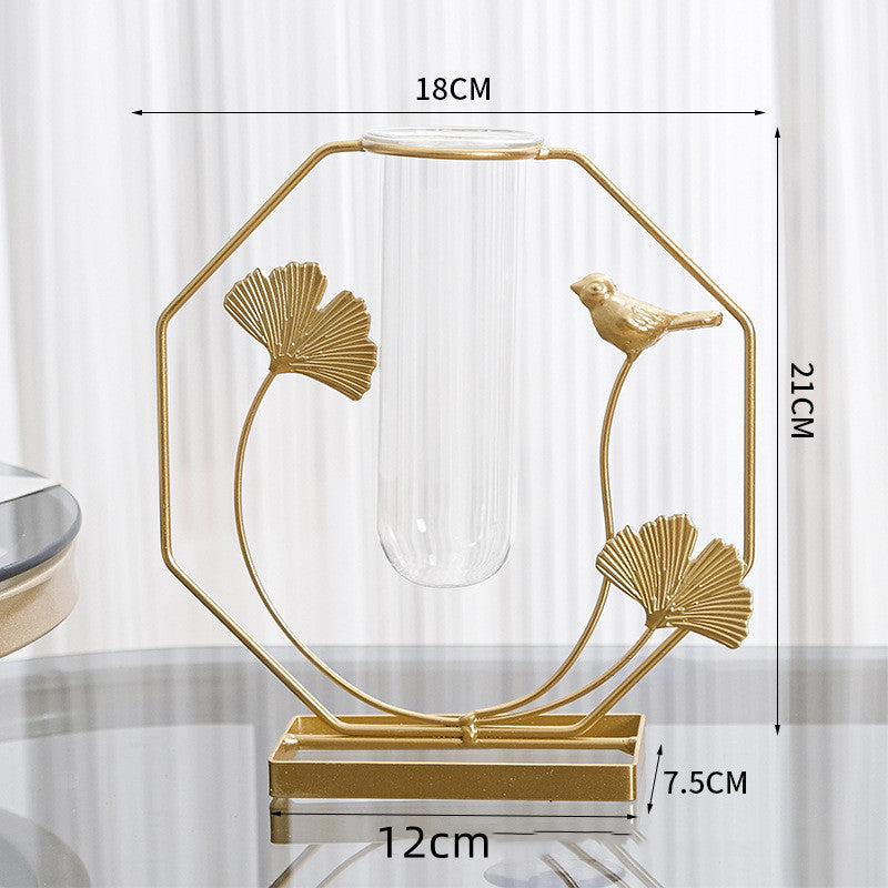 Creative Iron Glass Decoration Vase