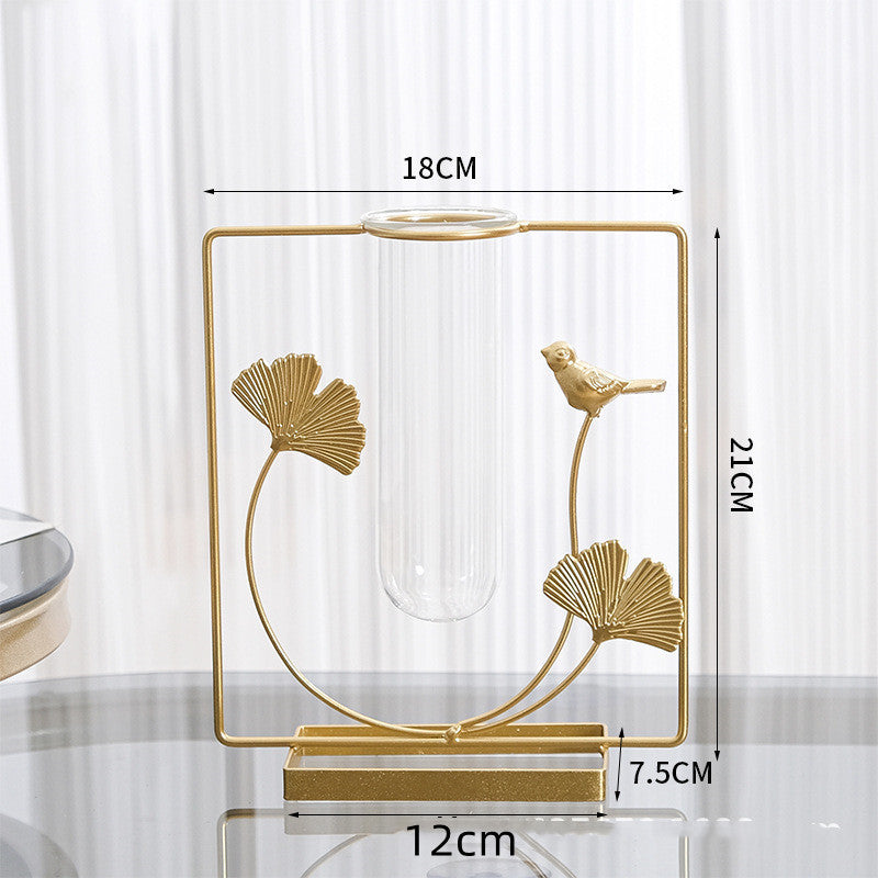 Creative Iron Glass Decoration Vase