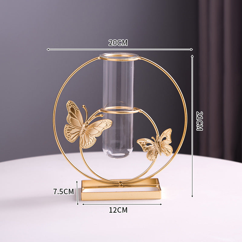 Creative Iron Glass Decoration Vase