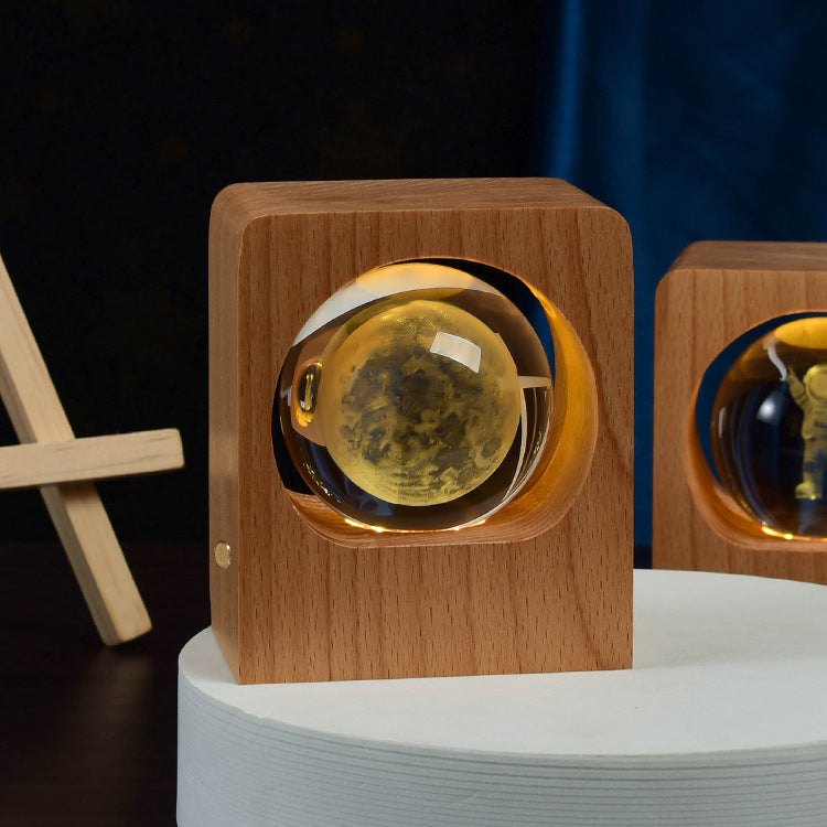 3D Laser Engraving Crystal Ball Night Light