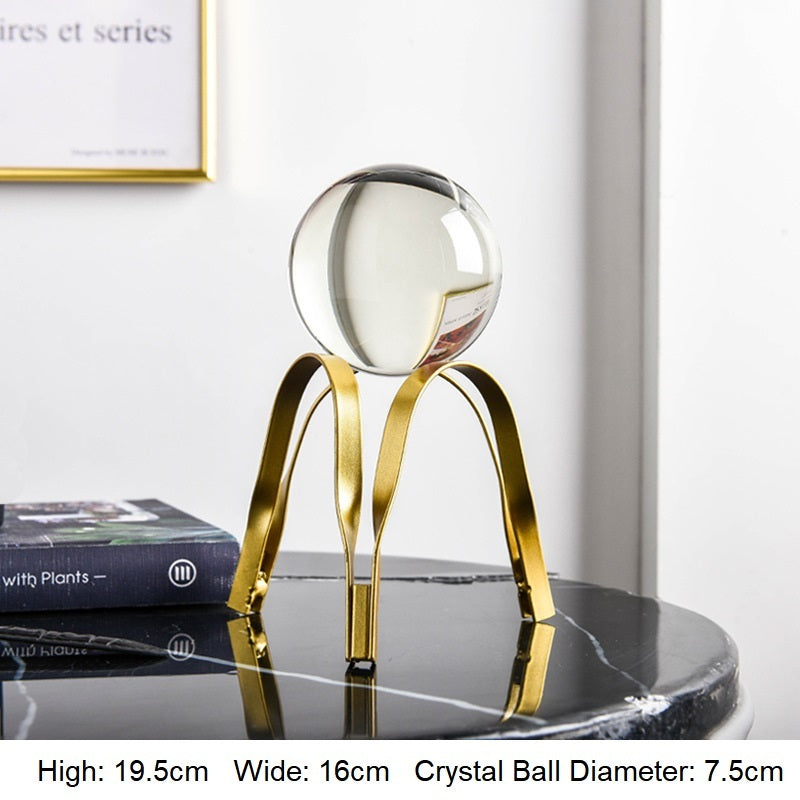 Golden Luxury Crystal Ball Crafts Ornament