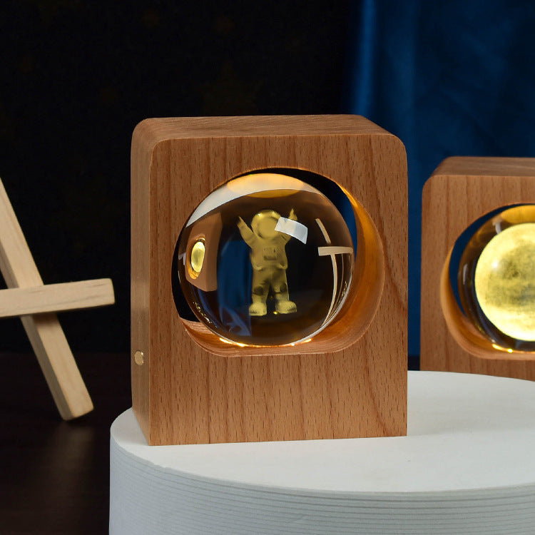 3D Laser Engraving Crystal Ball Night Light
