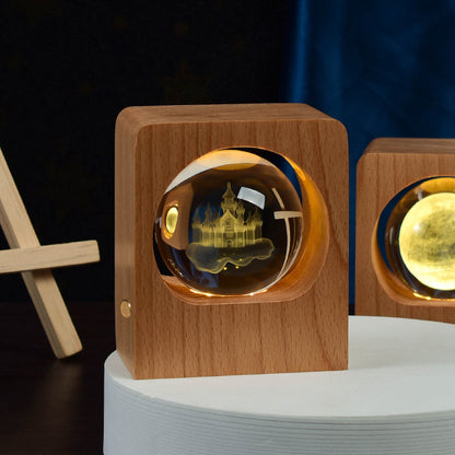 3D Laser Engraving Crystal Ball Night Light