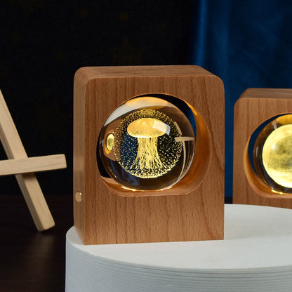 3D Laser Engraving Crystal Ball Night Light