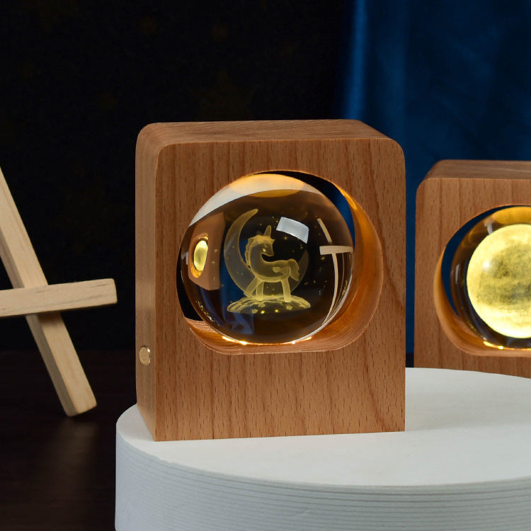 3D Laser Engraving Crystal Ball Night Light