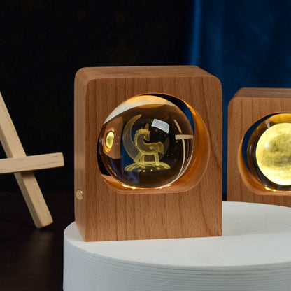 3D Laser Engraving Crystal Ball Night Light