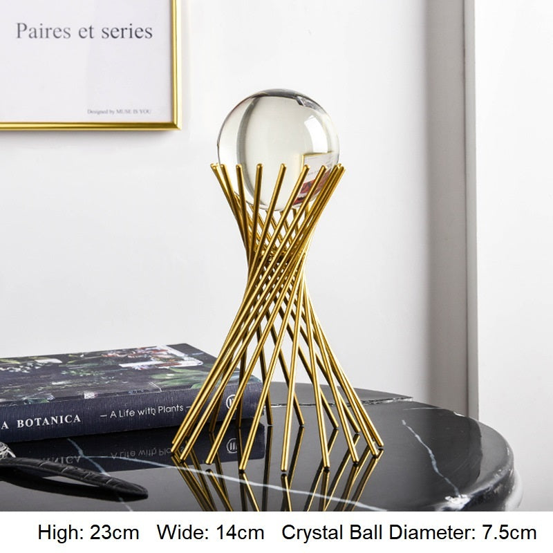 Golden Luxury Crystal Ball Crafts Ornament