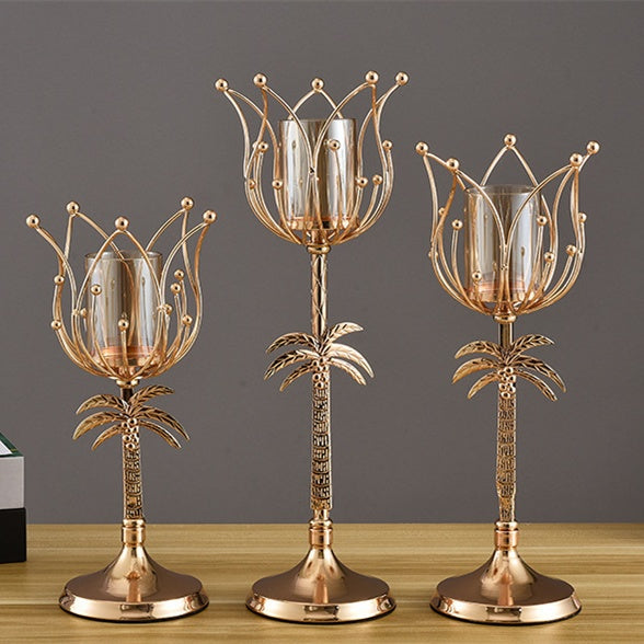 Elegant iron candle holder decor

